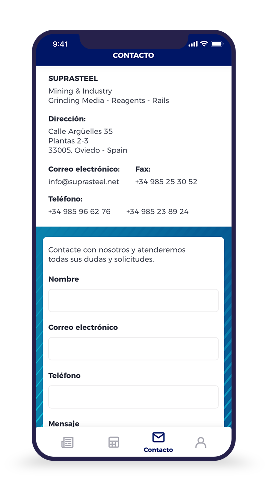 Pantalla 3 de la aplicación móvil Suprasteel